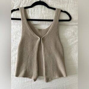 Commence Beige Knit Sleeveless Top